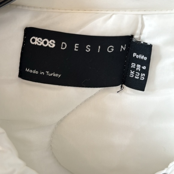 ASOS DESIGN onion quilt padded puffer jacket in white Size 6 Shacket - Picture 5 of 14